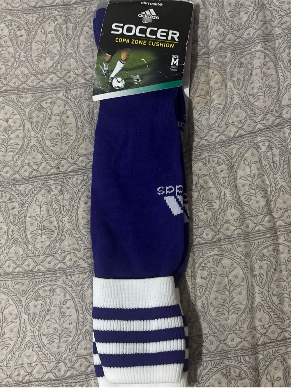 adidas Purple and White Copa Zone Cushion Soccer Socks